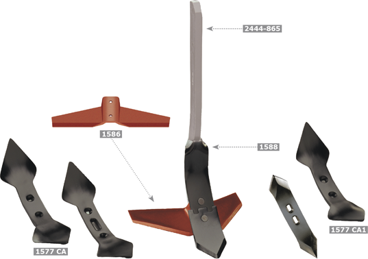 Quivogne stubble cultivator assembly