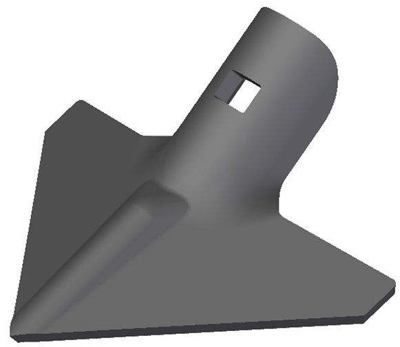 Cultivator point 15047 with rib